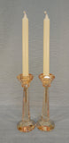 Oleg Cassini Amber Shimmer Crystal 8" Candlestick Pair - Like New!