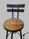 Pair of Industrial Style Metal and Wood Barstools