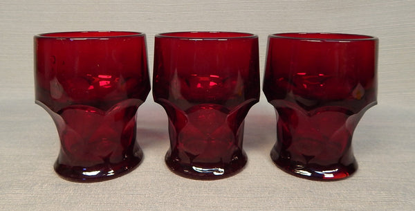 Set of 3 Anchor Hocking "Georgian" Glasses - Very Good Vintage Condition