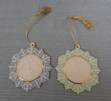 Lenox Cherub Cameo Collection Ornaments - Blue & Green - Lot of 2 -Brand New!