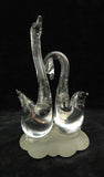 Pair of Swans Glass Sculpture
