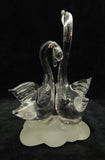 Pair of Swans Glass Sculpture