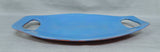R. Wood Studio 18x10 Blue Oval Handle Platter