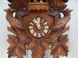 Black Forest Cuckoo Clock Regula 7 Day Birds Maple Leaves Pine Cone Weights