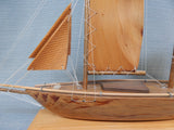 Wooden Schooner Sailboat Model