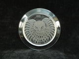 1971 Lalique 8" Crystal Owl Plate