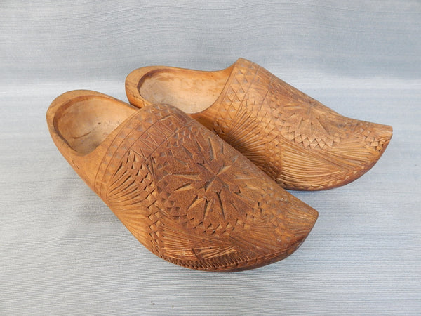 Pair of Dutch Wooden Shoes - Good Vintage Condition