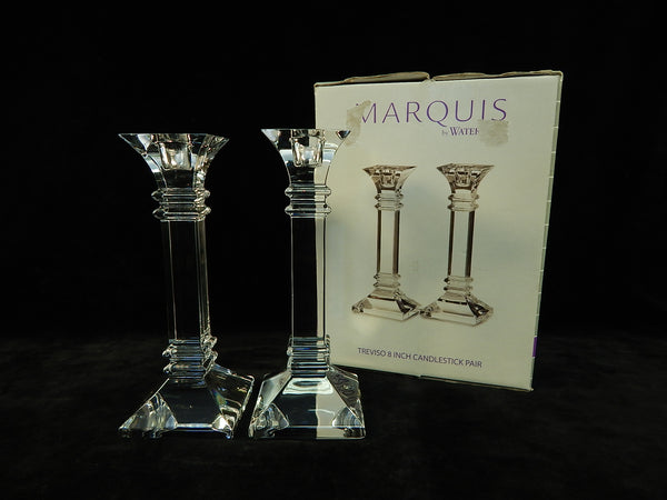 8" Waterford Crystal Treviso Candlesticks - Set of 2