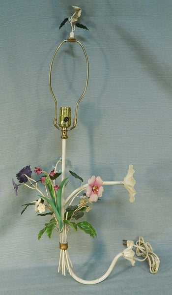 Unusual Floral Tole Wall Sconce