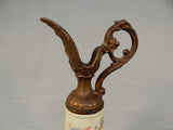 Victorian Handpainted Milk Glass Pitcher Ewer