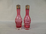 Cranberry Coin Spot Glass Condiment Set - 3 Pieces