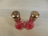Cranberry Coin Spot Glass Condiment Set - 3 Pieces