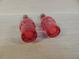 Cranberry Coin Spot Glass Condiment Set - 3 Pieces