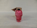 Cranberry Coin Spot Glass Condiment Set - 3 Pieces