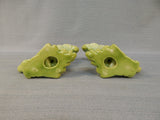 Pair of Royal Haeger Cornucopia Green Candle Holders