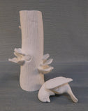 Porcelain Faux Bois Tree Trunk 9" Vase