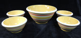 Terramoto Yellow and Orange Striped Salad Bowl Set - Set of 5