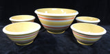 Terramoto Yellow and Orange Striped Salad Bowl Set - Set of 5