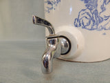 Large Blue and White Ceramic Beverage Dispenser - Vintage