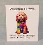76 Piece Wooden Cockapoo Dog Puzzle - Certified Complete!