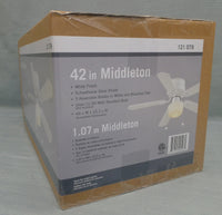 42" Middleton White Ceiling Fan - Brand New!