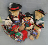 Complete VanderBear Alpine Collection - 7 Plush Dolls + 1 Sleigh