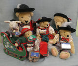 Complete VanderBear Alpine Collection - 7 Plush Dolls + 1 Sleigh