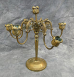 Ornate 6 Armed Brass Candelabra, Made in Korea