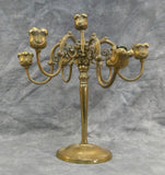 Ornate 6 Armed Brass Candelabra, Made in Korea