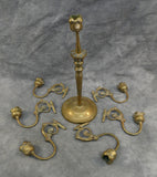 Ornate 6 Armed Brass Candelabra, Made in Korea