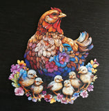 Jigfoxy Wooden Hens and Chicks 180 Piece Puzzle (Missing 1 Edge Piece)