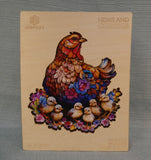 Jigfoxy Wooden Hens and Chicks 180 Piece Puzzle (Missing 1 Edge Piece)