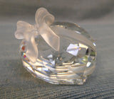 Swarovski Silver Crystal Heart with Bow Paperweight
