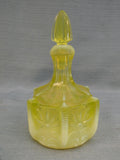 Fenton Topaz Opalescent Uranium Cactus Cruet with Stopper