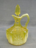 Fenton Topaz Opalescent Uranium Cactus Cruet with Stopper