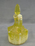 Fenton Topaz Opalescent Uranium Cactus Cruet with Stopper