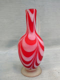 Vintage Nailsea Red and White Satin Blown Glass Cruet