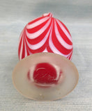 Vintage Nailsea Red and White Satin Blown Glass Cruet