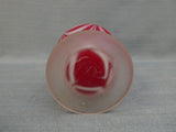 Vintage Nailsea Red and White Satin Blown Glass Cruet