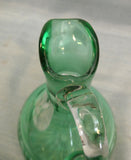 Green Cut Glass to Clear Cruet with Stopper