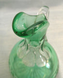 Green Cut Glass to Clear Cruet with Stopper