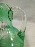 Green Cut Glass to Clear Cruet with Stopper