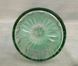 Green Cut Glass to Clear Cruet with Stopper