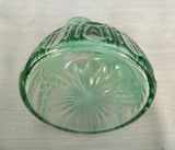 Green Cut Glass to Clear Cruet with Stopper