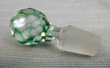 Green Cut Glass to Clear Cruet with Stopper