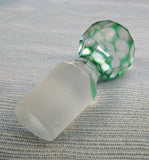 Green Cut Glass to Clear Cruet with Stopper