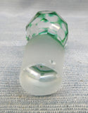 Green Cut Glass to Clear Cruet with Stopper
