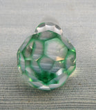 Green Cut Glass to Clear Cruet with Stopper