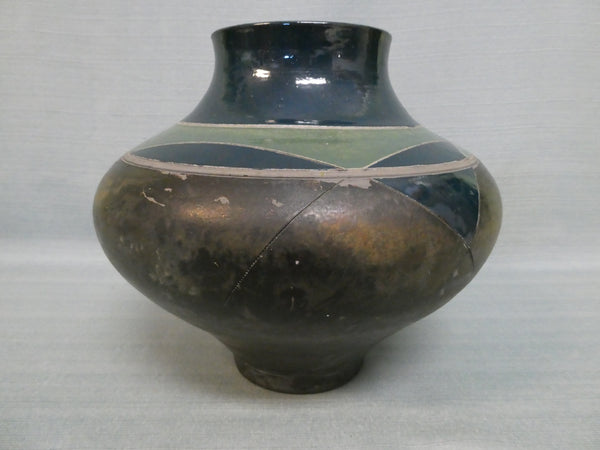 Raku Pottery Vase, signed by Robert Sunday