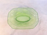 Federal Glass Sylan Parrot Oval Bowl Green Uranium Glass